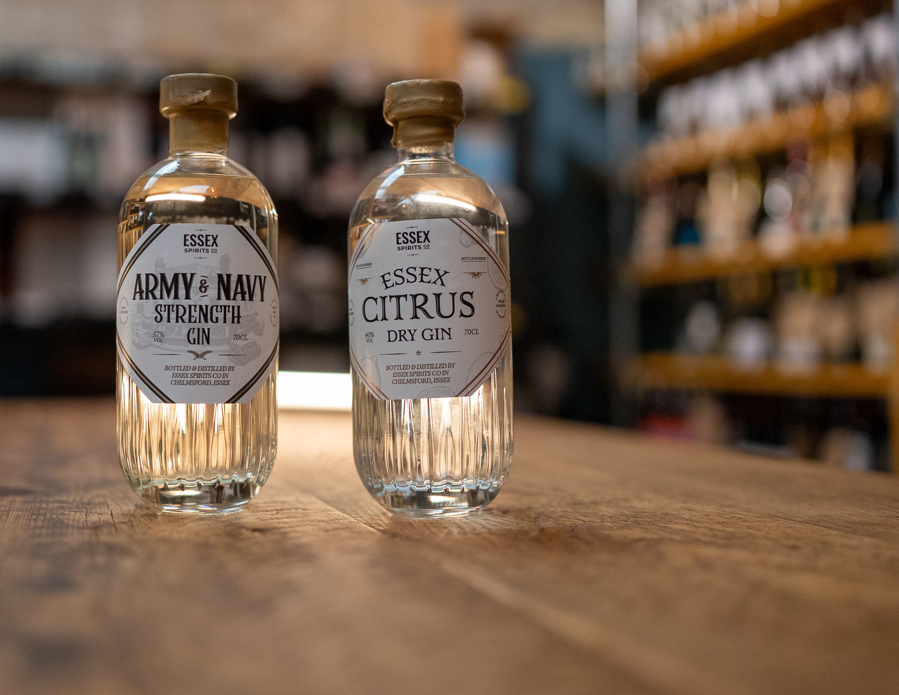 Essex Spirits Co. products at the Essex Distillery in Chelmsford