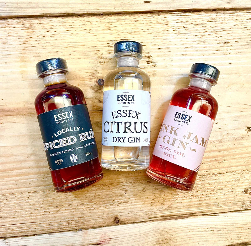 The Macro Mini spirit range by Essex Spirits Co. made in The Essex Distillery