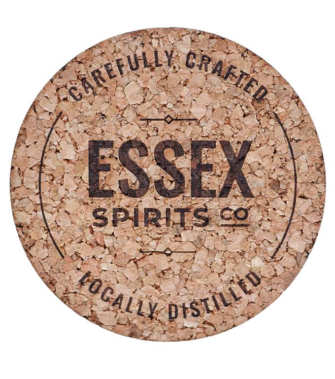 ESC re-usable Cork Coasters, sustainable accessories available at EssexSpirits Company distillery and bottle shop