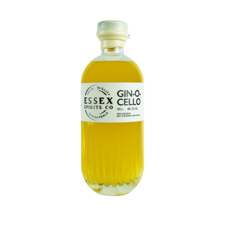 Bottle of Essex Spirits Co Gin-O-Cello on a white background