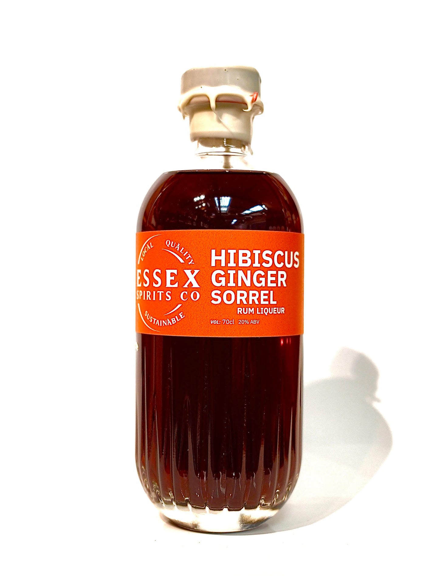 Bottle of Essex Spirits Co. Hibiscus Ginger Sorrel on a white background